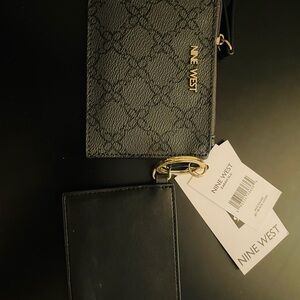 Nine West Black Key & Card Holder with Gold Details